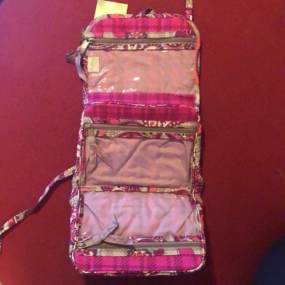 New Vera Bradley Paisley Meets Plaid Essentials Cosmetic Case - Picture 3 of 6